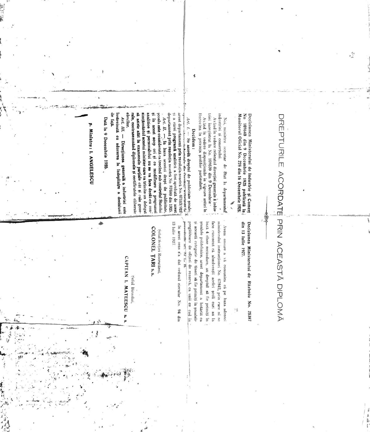 Derechos otorgados por el diploma técnico